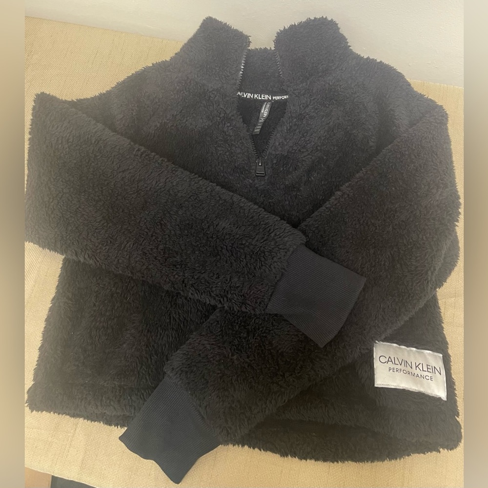 Calvin Klein NWOT Sherpa Quarter Zip
